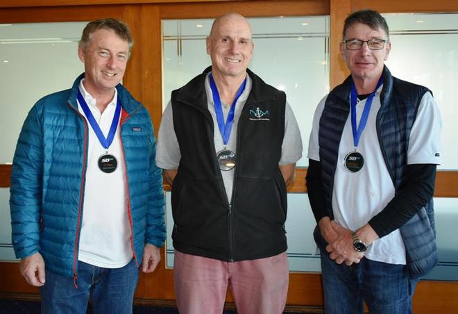 Third place Andrew Roberts, Nick Rogers, Rob Jeffreys Karabos – SB20 Mid-Winter Regatta Tasmania © Jane Austin